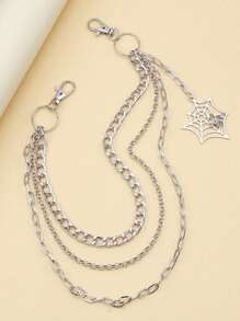 1pc Fashionable Punk Style Vintage Multi-Layer Spider Web Chain Belt Waist Chain, Suitable For Men And Women