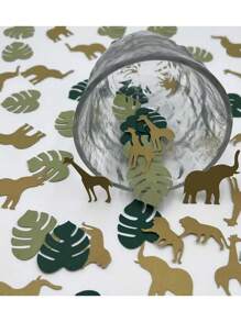 200 tờ giấy vụn hình động vật hoang dã rừng rậm các loại, giấy trang trí để bàn nhiều màu, giấy vụn hình động vật nhiều màu lấp lánh vàng dùng để trang trí bàn tiệc, đồ dùng tiệc tùng, lễ rửa tội, tiệc chào đón em bé, sinh nhật, tiệc ngày lễ, chất liệu giấy - Nhiều màu - Xem 2