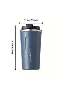 1 pieza/17oz (510ml) Vaso aislado al vacío de doble pared de acero inoxidable 304, taza de viaje portátil, regalo de negocios, vaso de aislamiento térmico para café/té, reutilizable, adecuado para todas las estaciones, vuelta al cole
