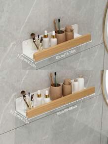1pc Wall Mounted Bathroom Storage Rack, Punch-Free Bathroom Hanging Shelf, Space  Bathroom Tray, Shampoo Shower Gel Holder Organizer, Bathroom Organizers And Storage