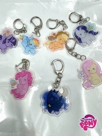 1pc  Creative PVC Pony & Unicorn Keychain, Cute Cartoon Character Keyring For Backpack, Bag Pendant Decoration, Gift For Friends, Family, Coworkers, Suitable For All Year Round Gifts Birthday Graduation