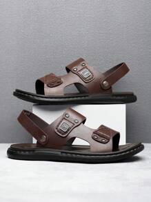 Men's Sandals Beach Shoes 2025 New Model Slip-Resistant, Dual-Use, Driving & Outdoor Wear Father Sandals - Brown - View 2