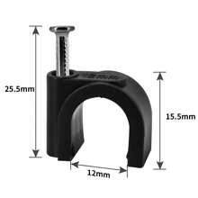 100PCS Round Cable Clips - Ethernet Cable Nails And Wire Tacks For Cable Organization And Management (Black) - As Shown - View 9