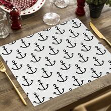 2/4pcs Simple Geometric Square Placemats, Abstract Neutral Style Artwork In Black & White, Blue, And Brown Linen Tablemats, Suitable For Daily Dining Table, Kitchen, Dining Room Decor, Home Decor, Holiday Decor, Tabletop Decor, Outdoor Picnic Decor, And Gifts, 12x16.5 Inches