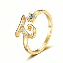 Juego de 26 anillos con letras del alfabeto inglés, joyería de anillos versátiles y ajustables de extremo abierto, regalo ideal para vacaciones