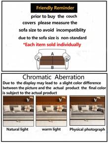 1件装奢华雪尼尔沙发座垫套，现代简约雪尼尔防尘防滑耐用沙发垫，保暖防褪色，宠物友好，适用于卧室、办公室、客厅、L型沙发以及1/2/3/4人沙发。 - 深灰色 - 查看 4