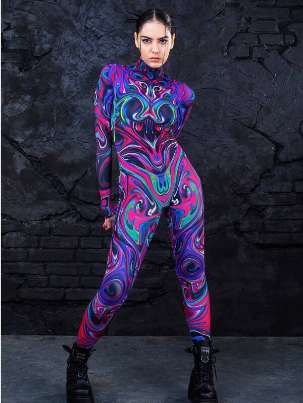 digital bedruckter mechanisch-thematisierter Kostümanzug, Game-Charakter Cosplay Jumpsuit
