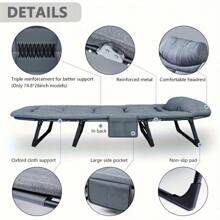 Portable Folding Camping Bed, Folding Single Sofa Bed - Adjustable Sofa Bed, Suitable For Camping And Travel, Comes With Soft Cushions And Pillows, Perfect For Holiday Gifts, Perfect For Outdoor Camping.