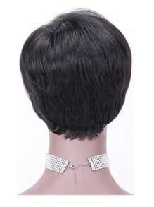 Short Pixie Style Wig 100% Organic Hair - Màu đen tự nhiên - Xem 2