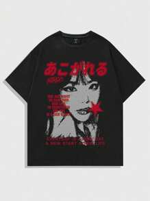 New Life Girl Streetwear Gothic Street Rock Metal T-Shirt Unisex Men Women 100% Cotton Top Premium Streetwear New Arrival Various Colors!! Plus Size - 黑色 - 查看 1