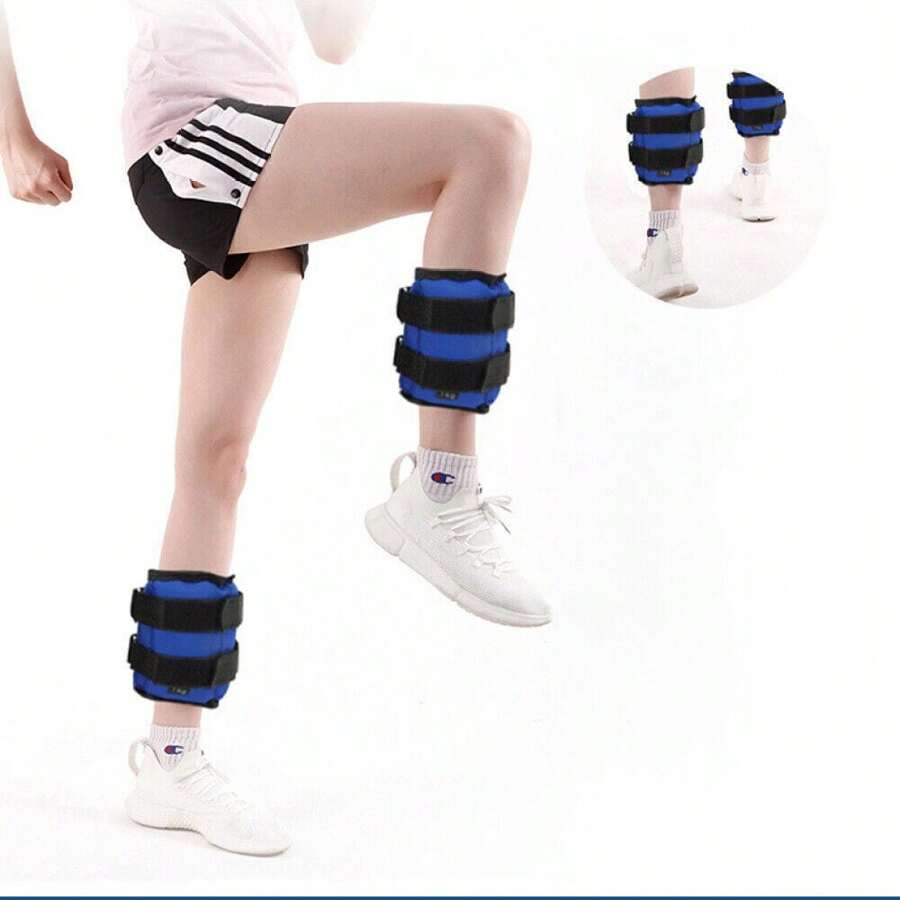 Multi-Use Exercise Weights - Adjustable Ankle/Wrist Straps For Fast Calorie Burning & Muscle Tone - Blue - View 1