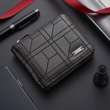 Portfel męski w stylu vintage - sztuczna skóra, jednolity kolor, wiele przegródek, duża pojemność, portmonetka na monety z uchwytem na karty, podszewka z poliestru, portfele męskie, prezenty dla mężczyzn, formalne/biznesowe, formalne pomysły na walentynki