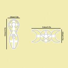 2 Stücke Spiral-Göttin und Dreifach-Gottesplätzchen-Schneide, Neopagan Stern Mond Göttin Keltisch, Wikanischer Pagan Göttin Keksform
