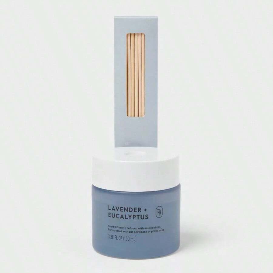 Glass Reed Diffuser Lavender And Eucalyptus 3.4 Fl Oz - Mixed Fragrance - View 1