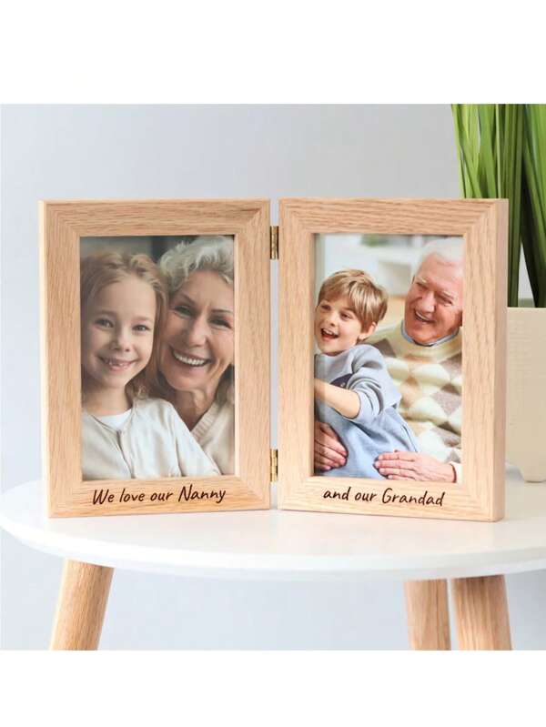 Cornice portafoto personalizzata con cerniera, modelli: Mamma/Papà e me, Nonno/Nonna e me, Amante/Amico e me
