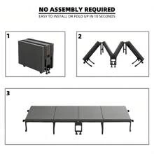 Pat pliabil rezistent de 75 inch, cadru din fier îngroșat, pat pliabil portabil cu rotile care se încuie, potrivit pentru pui de somn la birou, însoțitor de spital, acasă, stil minimalist