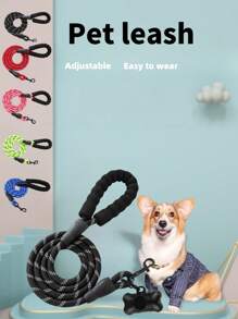 1pc Dog Leash, Leash, Dog Lead, Dog Rope, Slip Lead Dog Leash, Reflective Dog Leashes, Highly Reflective Dog Leash, Slip-On Dog Lead, Slip-On Rope Leash, Strong Dog Lead, Rope Dog Lead, Black Dog Leads, Reflective Dog Leashes, Anti Pull Leash , Slip Lead Dog Leash, Pet Lead Leash