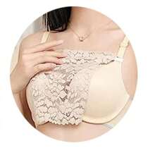 3 件优雅花卉防眩光胸垫 - 时尚舒适的内衣增强剂，女士蕾丝针织衬垫，返校、婚礼、生日礼物，防偷窥和遮光胸罩配件，蕾丝胸罩边饰，可水洗，精致蕾丝边饰，适合各种发型、内衣，1 种随机颜色