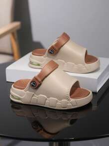 Kids Thick Sole Anti-Slip Fashionable Versatile Beach Sandals, Breathable Lightweight Slip-On Sandals For Boys, Toddler/Little/Big Kids