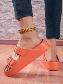 2025新款高端女士户外、办公室、街头、休闲轻便无味防滑柔软厚底粉色EVA拖鞋