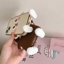 Sanrio Funny Phone Case,Ugly Phone Case Cartoon Cute Stereoscopic Cookie Bread With Support Small Feet Stereoscopic Silicone Phone Case Compatible With Iphone 12/13pro/14promax/15/16 PROMAX(Single Phone Case, No Other Accessories,Some Lenses Are Not Fully Included) Waterproof Shockproof Anti-Fall Scratch Resistant