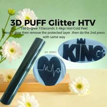 1 PIEZA Vinilo termotransferible DIY con brillo 3D PUFF
