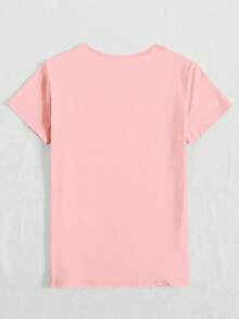 Customized Gift, Customized Women's T-Shirt - Add Your Own Text And Images (Family Photo/Selfie/Pet Photo/Friend Photo) To Design Your Own Personalized Printed T-Shirt - Dusty Pink - View 4