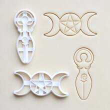 2 Stücke Spiral-Göttin und Dreifach-Gottesplätzchen-Schneide, Neopagan Stern Mond Göttin Keltisch, Wikanischer Pagan Göttin Keksform
