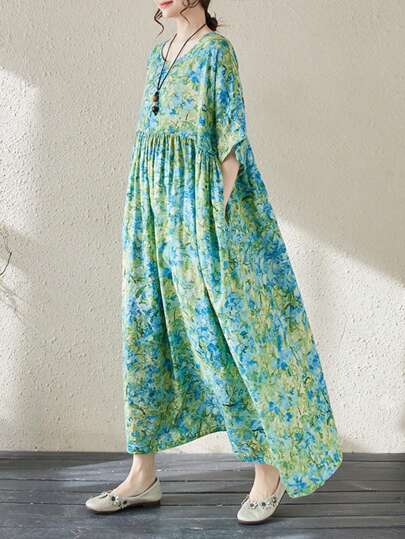 上衣、波西米亚休闲度假连衣裙、大码优雅度假连衣裙、2025新款夏季圆领短袖连衣裙、妈妈连衣裙、优雅日常连衣裙、上衣、内衣睡衣、沙滩裙