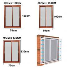 Magnetic Window Insect Screen Mesh Net Fly Mosquito Bug Netting Moth Cover 60*100cm / 70*130cm / 70*150cm - Black - View 2