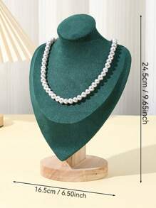 Wooden Human Figurine Green Mannequin Jewelry Display Rack Stand, Countertop Jewelry Organizer Display Stand Prop - Green - View 11