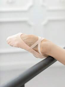 Ballet Pink 4-Way Stretch, Strong Elastic Canvas Ballet Flats Without Lining – Perfect For Ballet, Contemporary, Jazz, Lyrical, Modern Dance, And Yoga; Suitable For All Ages