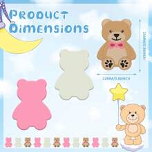 300 cái/gói Bông giấy hình gấu bông cho bé, Thích hợp cho tiệc tiết lộ giới tính, Tiệc gấu bông, Trang trí bàn tiệc sinh nhật, 0,98 inch (Xanh lam, Nâu) - Nhiều màu - Xem 10