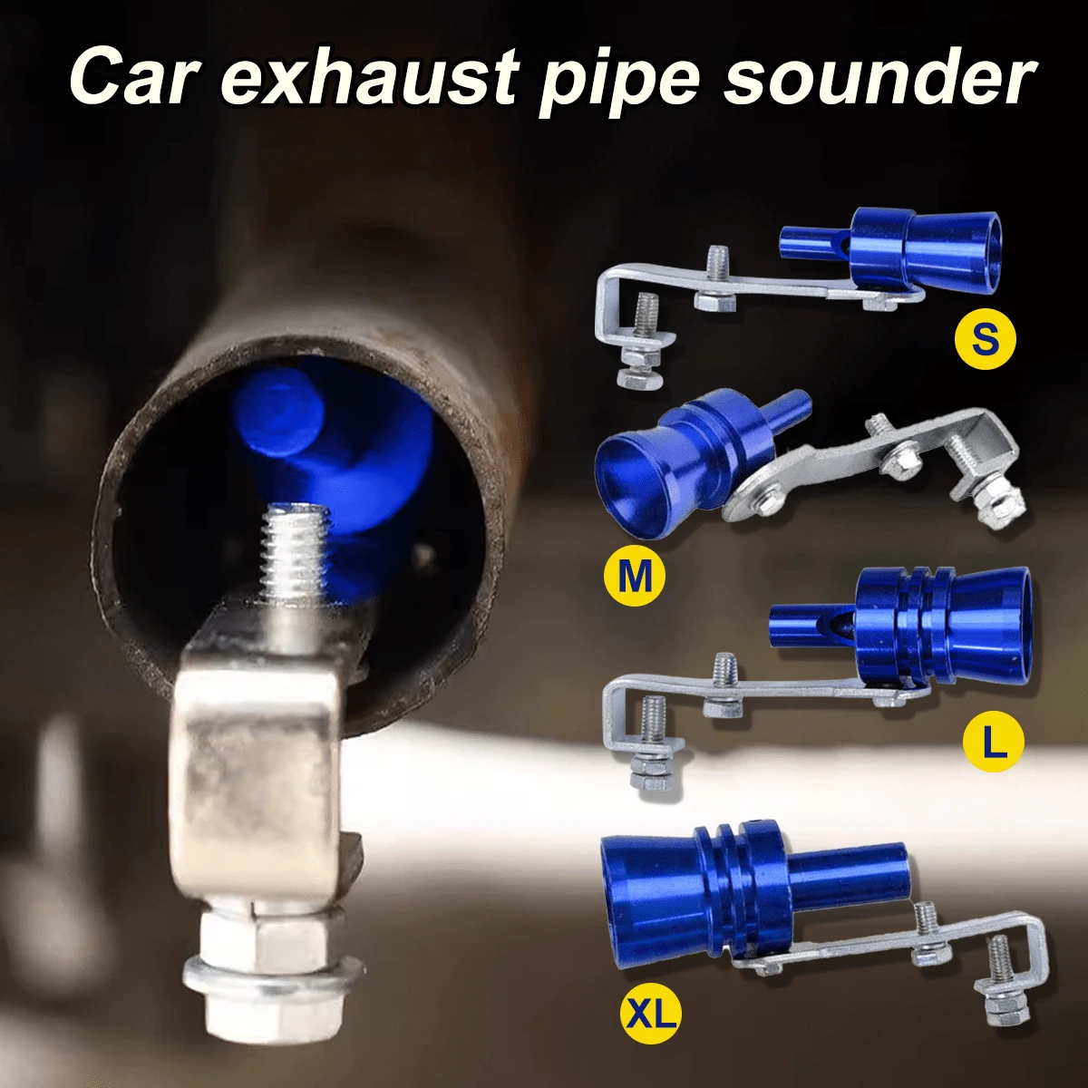 Car Turbo Whistle, Available In Blue Color S/M/L/XL, Turbo Whistle Exhaust Pipe Sound Maker, Small Size Suitable For 1-1.6L Displacement, Turbo Whistle Exhaust Pipe Sound Maker Suitable For 1.6-2.0L Displacement - Multicolor - View 1