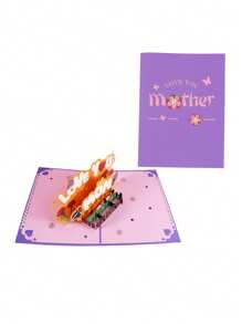 1 Creative Paper Sculpture Mother's Day Card, 3D Floral And Butterfly Pattern, Suitable For Mother's Day, Mother's Birthday, Anniversary Gift, Can Write Words To Express Love For Mother, Very Suitable For Mother's Day Gift For Mother - Multicolor - View 13
