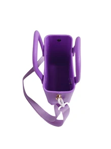 Mini Rubber Summer Beach Bag, EVA Hole Travel Tote Bag, Waterproof Storage Bag For Outdoor Sports Pool Boat - Purple - View 3