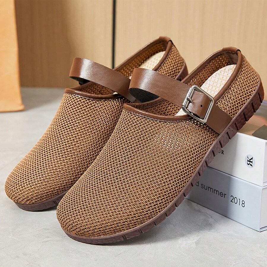 Women's New Fashion Casual Retro Soft Bottom Sandals, Cross-Border Versatile Ins Style Slip-On Breathable Mules - Coffee Brown - View 1