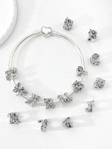 1 pieza de Letra de vid con cuentas de 26 caracteres a la moda como colgante de pulsera y brazalete para mujeres, para hacer joyas DIY, regalo de aniversario de joyería fina para damas