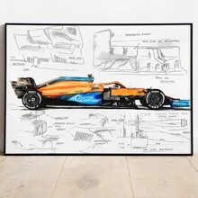 1 pièce/3 pièces Affiches d'art mural en option Cadre Pop Design de course Dessin F1 Cadeau de course cool garçon Décoration Offre Impression sur canevas d'affiche Peinture vintage Fond de chambre à coucher bar Décoration intérieure populaire