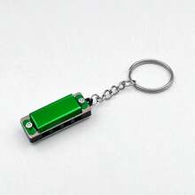 1pc Mini 4-Hole Metal Harmonica Keychain, Beginner Musical Instrument Toy, Birthday Or Holiday Gift - Multicolor - View 15