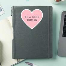 1 PIEZA Pegatina de vinilo "Sé un buen ser humano", cita motivacional positiva, pegatina resistente al agua con forma de corazón rosa para portátiles, diarios y botellas de agua, pegatina inspiradora de buenas vibras, para expresión personal y decoración, pegatina estética y linda para inspiración diaria - Multicolor - Ver 4
