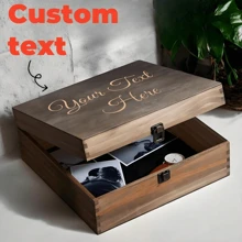 1pc/Custom Personalized Carved Wooden Souvenir Box - Wedding Memory Box, Rustic Souvenir Box, Perfect Photo & Emotional Souvenir, Graduation Season Souvenir Box, Custom Wooden Box, Send To Students, Colleagues, Lovers, Parents
