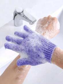 10 piezas Guantes exfoliantes de baño, manoplas de ducha reutilizables para fregar, cepillo de espalda, masaje y exfoliación corporal, accesorios de limpieza corporal