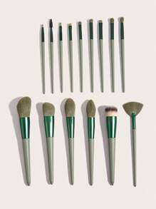 13件套高品质蓝色化妆刷套装，化妆刷套装，化妆刷工具包，化妆刷套装，全套化妆刷套装，化妆刷套装，全套化妆工具套装，化妆刷套装，化妆刷套装，化妆礼盒套装 - 綠色 - 查看 3