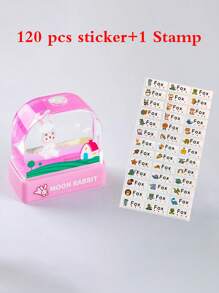1pc Custom Name +120 Name Sticker Cartoon Signature Stamp For Kids, Cartoon Animal Pattern Name Stamps Personalized, DIY Customized Cartoon Self Inking Name Stamp, Stamps For Signing Name, Name Stamp For Clothing Kids Waterproof, Reproduce Your Handwriting Signature Back To School