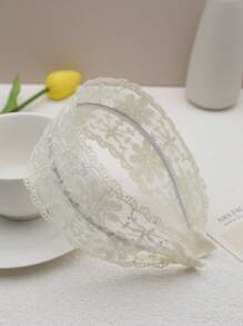 1 chiếc băng đô ren đen thêu hoa thanh lịch dành cho nữ, phụ kiện đội đầu phong cách Boho Chic cho trang phục hàng ngày, hẹn hò, ăn tối, đi chơi, băng đô cài tóc, phụ kiện tóc, phụ kiện đội đầu - màu đen - Xem 4