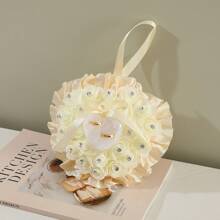 结婚戒指枕头，守护爱情的象征，承载永恒的誓言，为您的婚礼增添优雅和庄严，夏季生日礼物海滩返校学校用品房间装饰