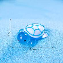 10pcs Glow-In-The-Dark Mini Turtle Miniature Landscape DIY Desktop Decor, Beach Party Cute Cartoon Small Gift - Multicolor - View 10