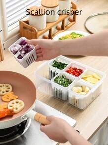 1 Stück gehackte Zwiebel Aufbewahrungsbox, Haushalts Zwiebel Ingwer Knoblauch Aufbewahrungsbox, Küche, Kühlschrank Obst Lebensmittel Aufbewahrung Ablaufbox