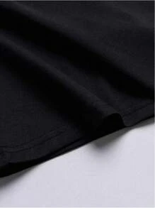 Plus Size Men's Boston Casual Minimalist English Graphic Loose Fit Versatile Short Sleeve T-Shirt